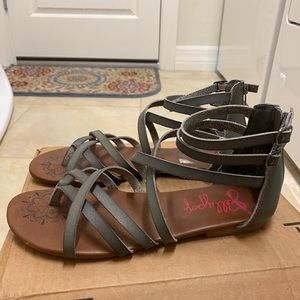 Grey Strappy Sandals